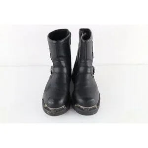 Vtg 90s Harley Davidson Mens 8.5 Distressed Fire Flames Skull Moto Boots Black Harley-Davidson | Shoes | Vtg 9s Harley Davidson Mens 85  main image 2